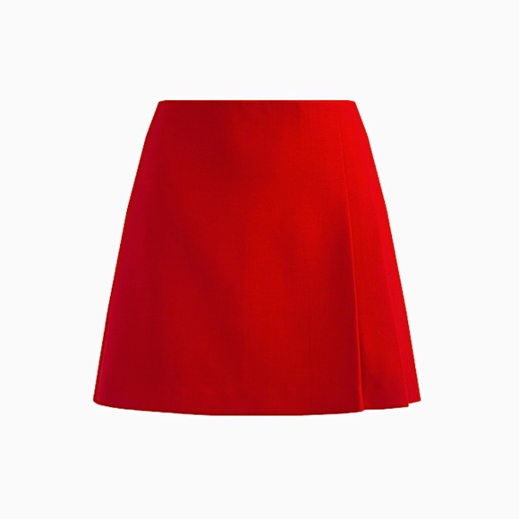 ALICE + OLIVIA  Alice + Olivia Semira Pleated Mini Skirt In Red - Picture 8 of 15